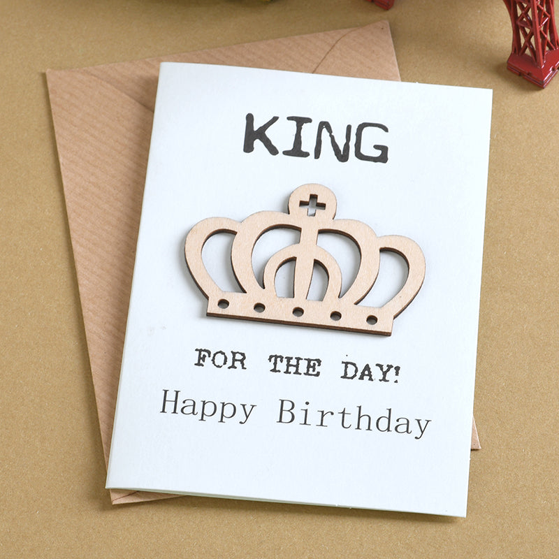 Birthday Card Retro 3D Woodcarving Wishful Blessing Card Christmas Card