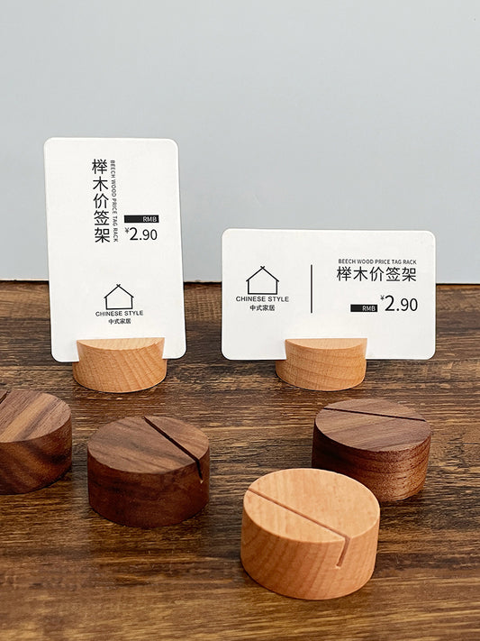 Solid Wood Label Holder, Wooden Table Card, Price Display Board, Vertical Booth, Desktop Advertising Board, Menu, Table Board, Vertical Board, Creative Booth Price Tag