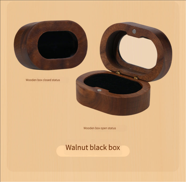 Walnut Gift Box, Birthday Gift, Customized Greeting Card, Collection, Commemorative Gold