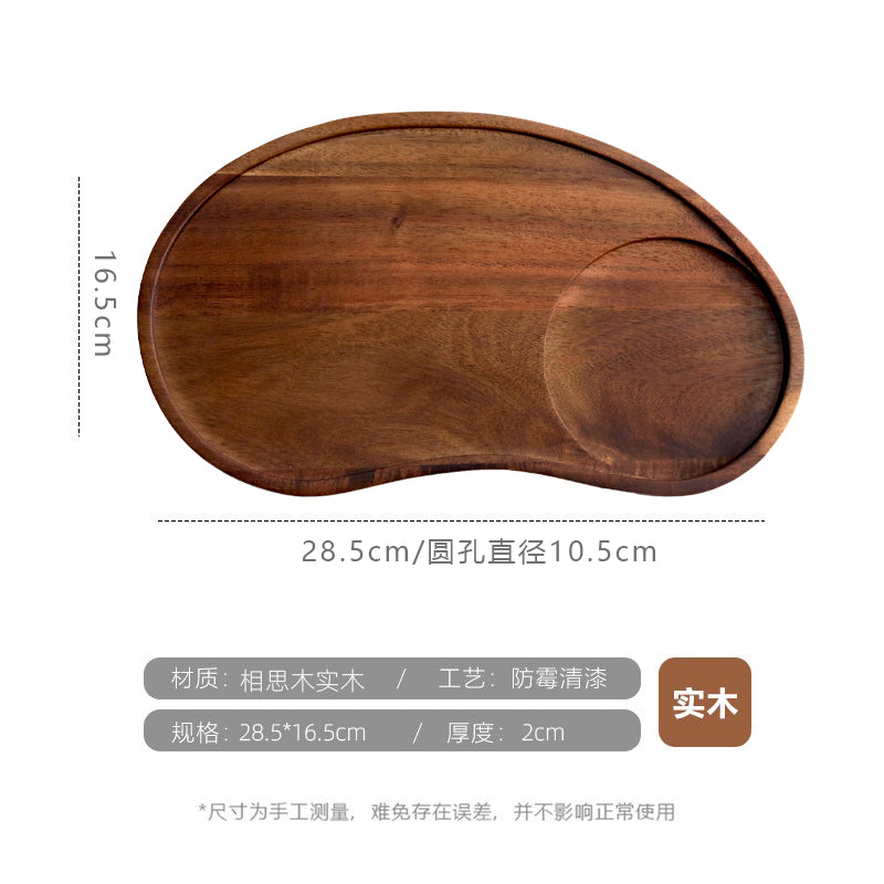 Solid Wood Creative Plate Irregular Tray Dried Fruit Cashew Nut Plate Afternoon Tea Coffee Cup Dim Sum Plate Breakfast Plate Wood Plate