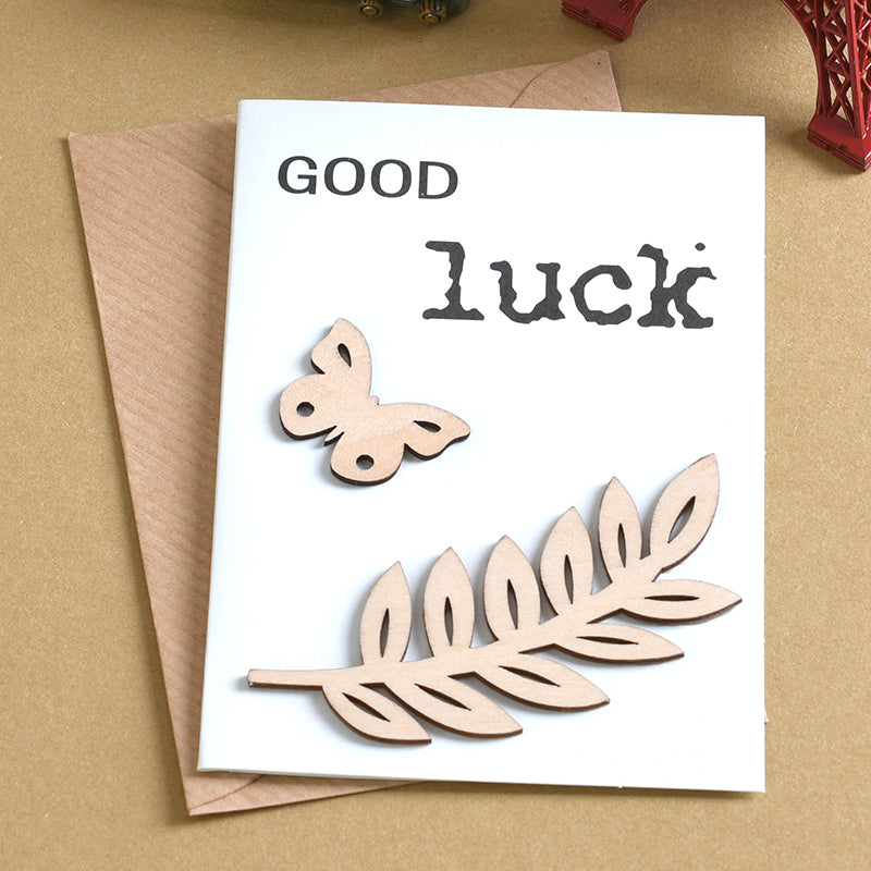 Birthday Card Retro 3D Woodcarving Wishful Blessing Card Christmas Card