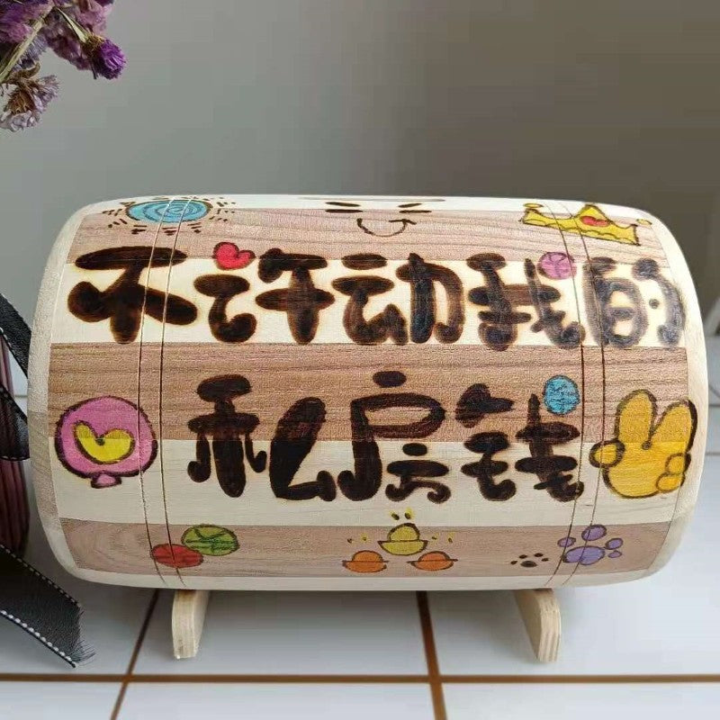 New Wooden Creative Savings Piggy Bank For Boys, Girls, And Children, With Customizable Features For Both In And Out Access