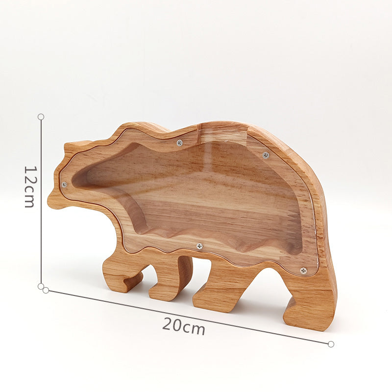 Wooden Piggy Bank, Money Box, Piggy Bank Ornament, Cartoon Transparent Gift, Christmas Tree, New Year'S Money