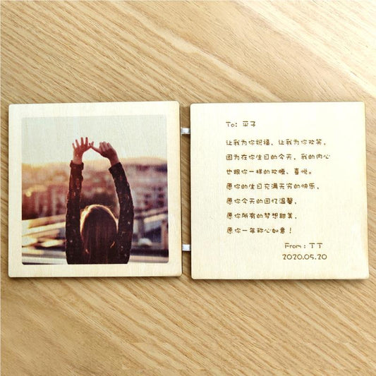 Luxury Birthday Greeting Card - Gold Foil Embossed & Handwritten Style (Personalized Photo & Text)