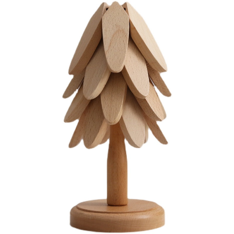 Solid Wood Insulation Mat Set Creative For A Tree Household Dining Mat, Pot Mat, Wooden Bowl Mat, Cup Mat, Heat-Resistant Mat Decoration