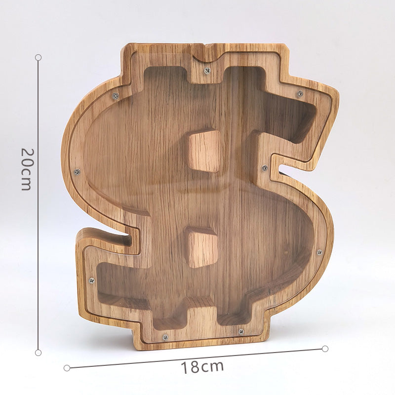 Wooden Piggy Bank, Money Box, Piggy Bank Ornament, Cartoon Transparent Gift, Christmas Tree, New Year'S Money