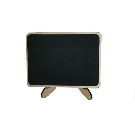 Mini Blackboard Wooden Sign – 10x7.5CM Upright Wedding Party Decor, Home Office Desk Display & Handmade Ornament (Engraveable, Rustic Style Gift)