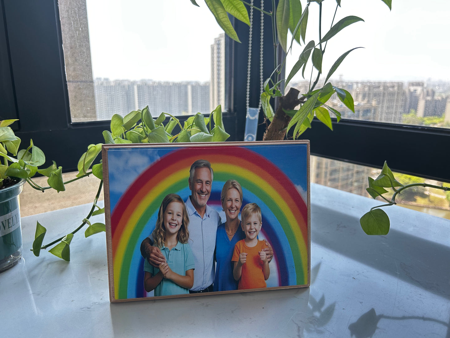 Personalized Wood Photo Frame - Laser Engraved & Direct Printing Gift for Anniversaries/Birthdays (Cherish Memories in Solid Oak)