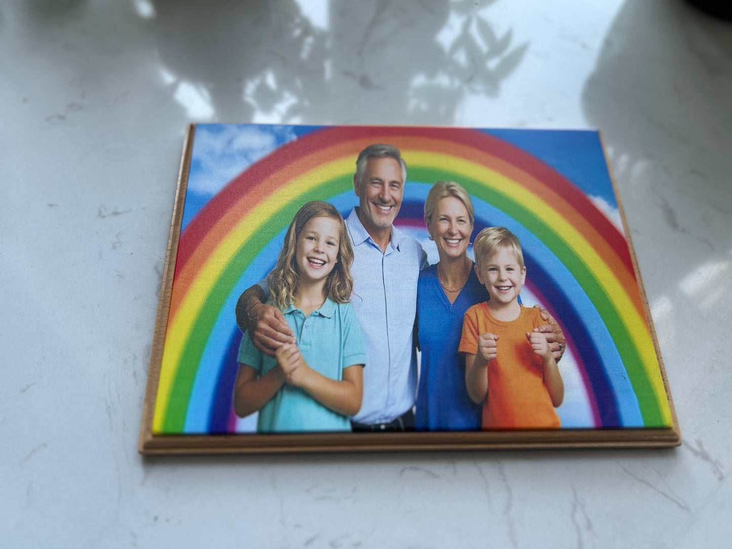 Personalized Wood Photo Frame - Laser Engraved & Direct Printing Gift for Anniversaries/Birthdays (Cherish Memories in Solid Oak)