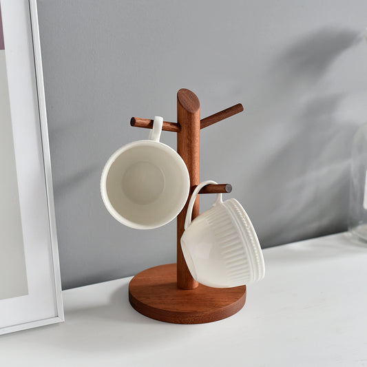 Solid Wood Hanging Cup, Key Jewelry Rack, Lightweight Living Room Entrance Wooden Frame, Water Cup, Milk Cup Storage Creativity