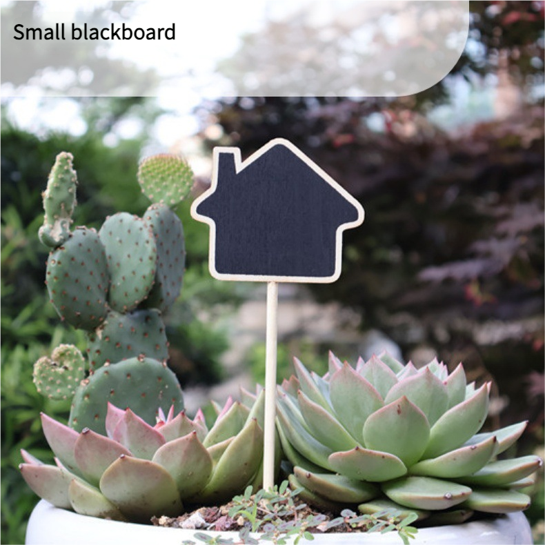 Mini Wooden Blackboard Message Board – Succulent Plant Label, Kids Chalkboard Sign & Home Decor (5x7cm, Eco-Friendly, Gift for Teachers/Moms)