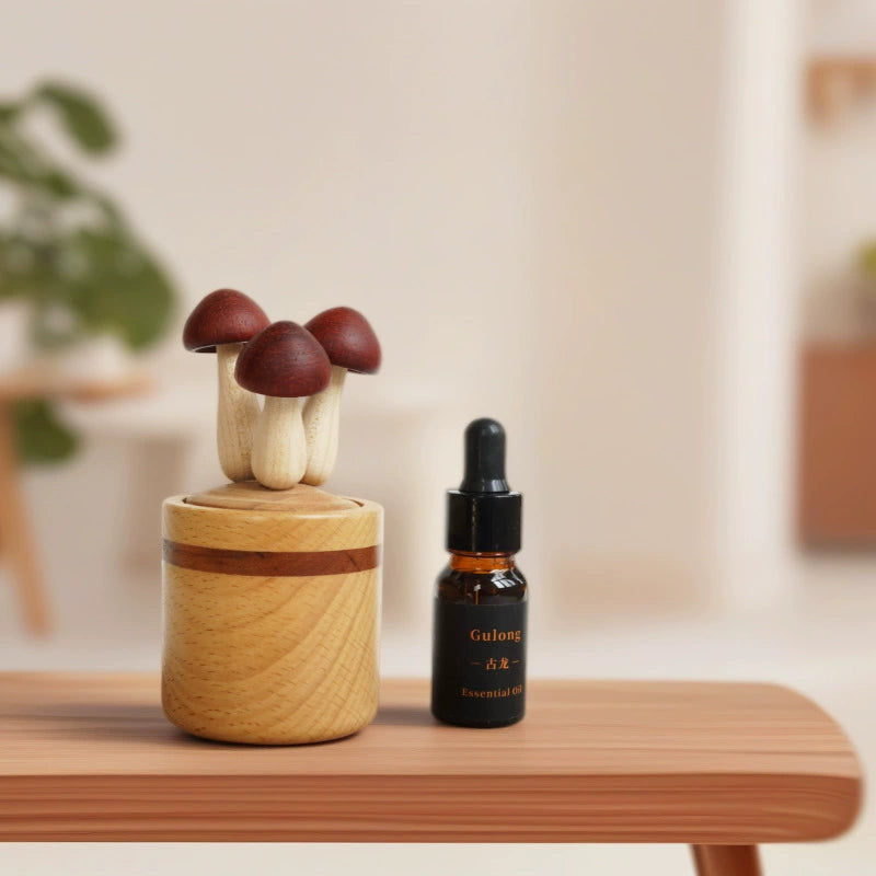 Wooden Mushroom Aroma Diffuser - Essential Oil Diffuser for Home & Office, Handmade Wooden Aromatherapy Gift (Healing Series, Festive Decor, Trendy Eco-Friendly Toy)