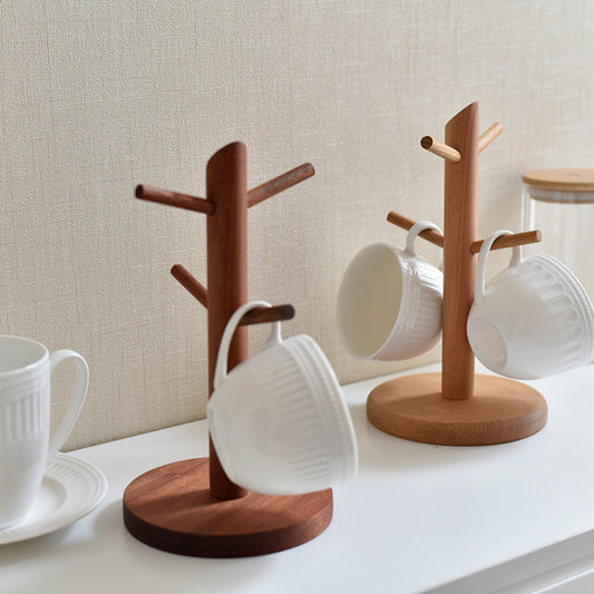 Solid Wood Hanging Cup, Key Jewelry Rack, Lightweight Living Room Entrance Wooden Frame, Water Cup, Milk Cup Storage Creativity