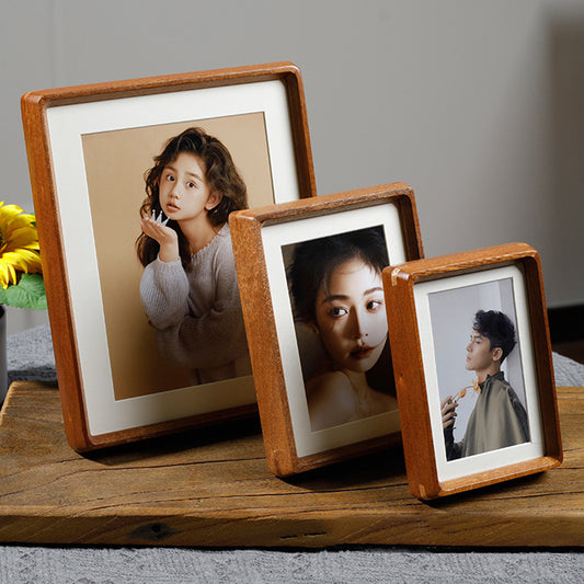 Handcrafted Solid Wood Photo Frame - 10 Inch Mortise & Tenon Couple Frame with Rounded Corners (Wall Hanging Art Display for Wedding/Home Decor)