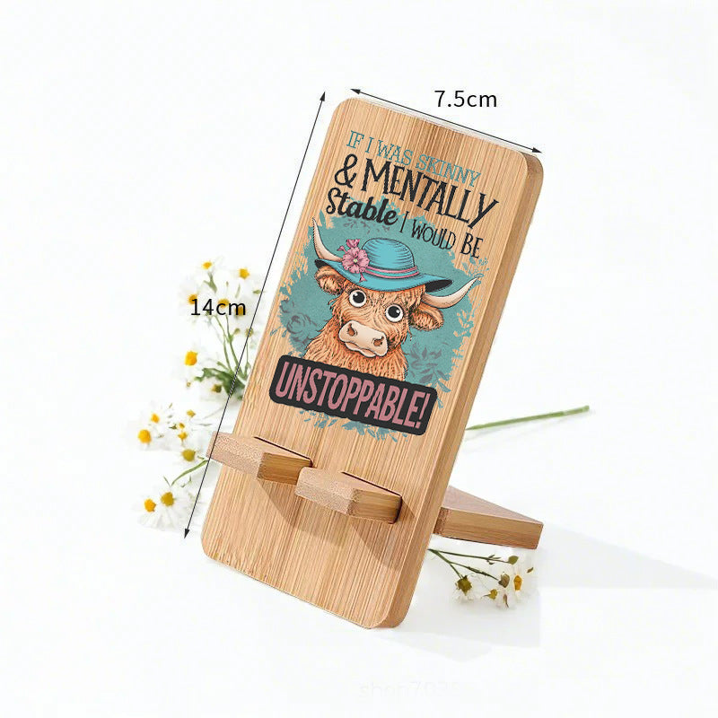 Personalized Bamboo Phone Stand – Custom Photo & Text Engraved Gift for Lovers, Parents (Christmas/Mother's Day/Father's Day Commemoration, Eco-Friendly)