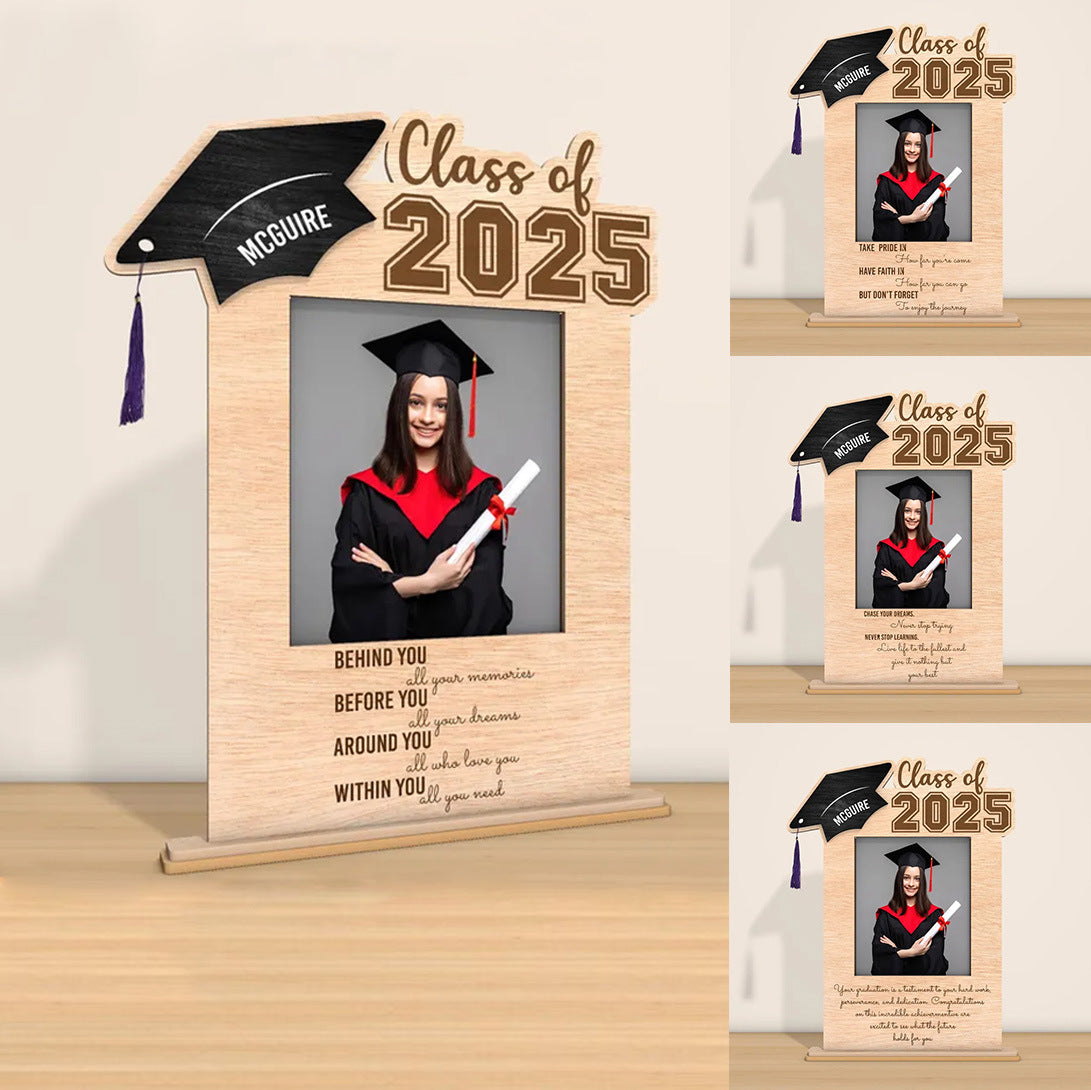 Custom Graduation Photo Frame - Handmade Wooden Keepsake Gift - Personalized Home & Office Desk Decor