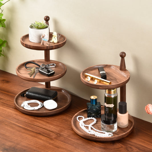 Entrance Key Storage Solid Wood Ornaments Multi-Layer Storage Rack Desktop Miscellaneous Storage Rack
