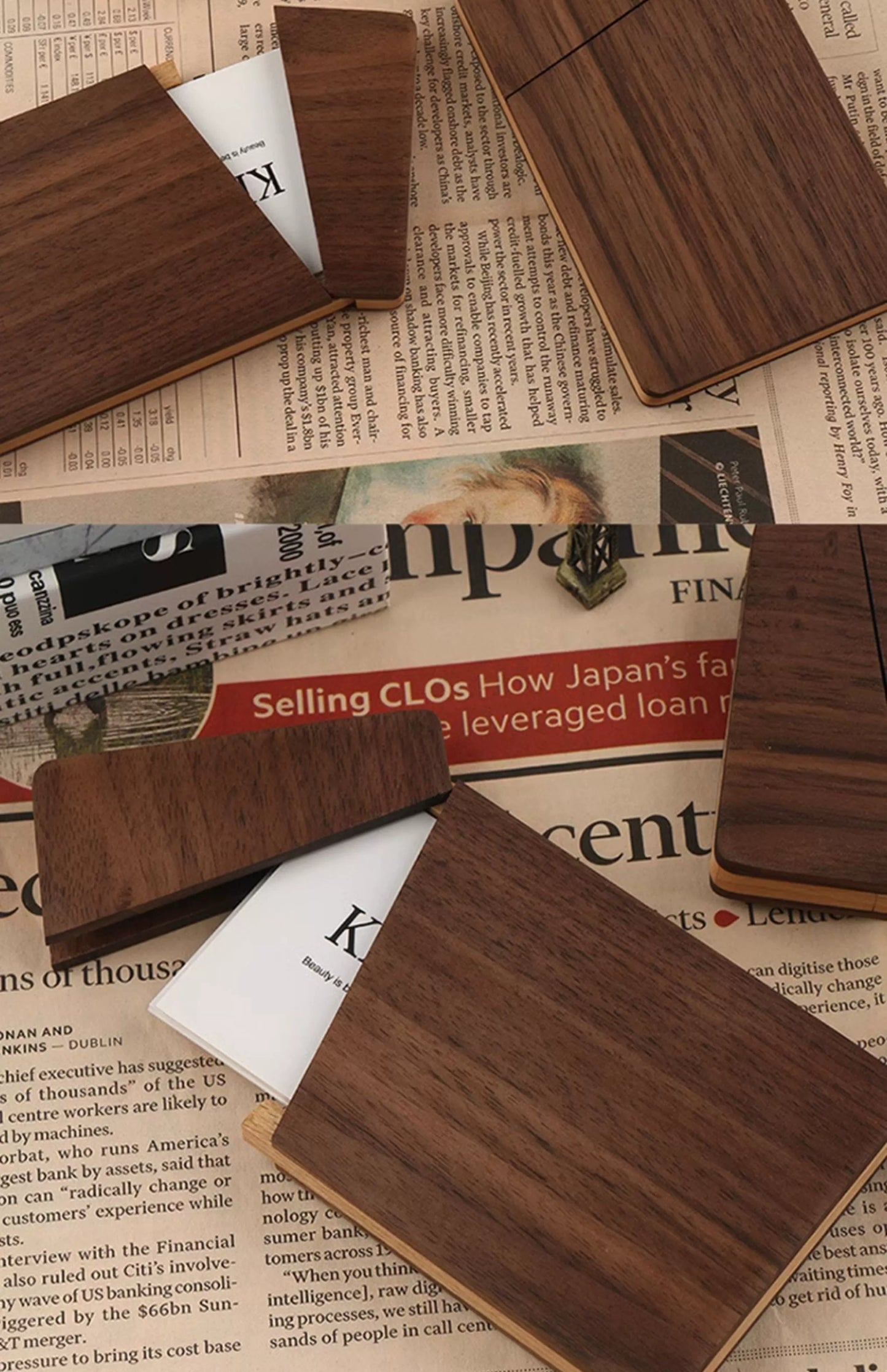Premium Black Walnut Business Card Holder - Handcrafted Solid Wood Executive Case with Laser Engraving (Luxury Corporate Gift & Men's Office Accessory)