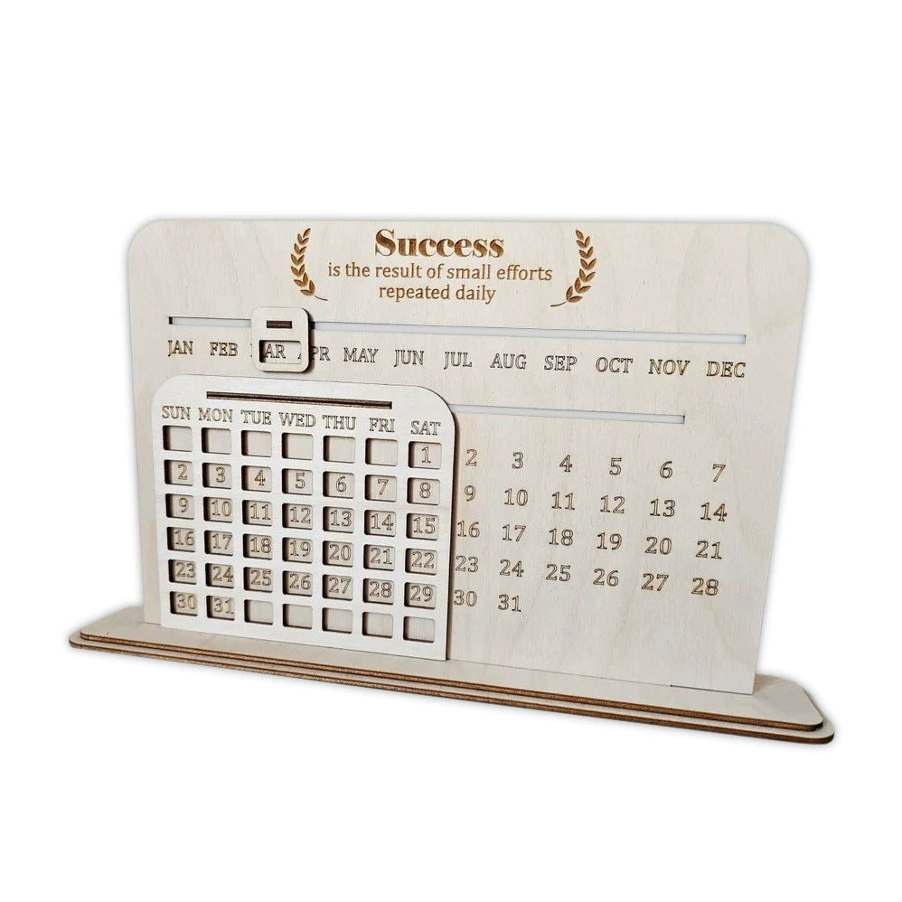 Handmade Wooden DIY Calendar - Customizable Home Decor & Desk Organizer (Eco-Friendly Gift, Natural Craftsmanship, Perfect for Office/Home)