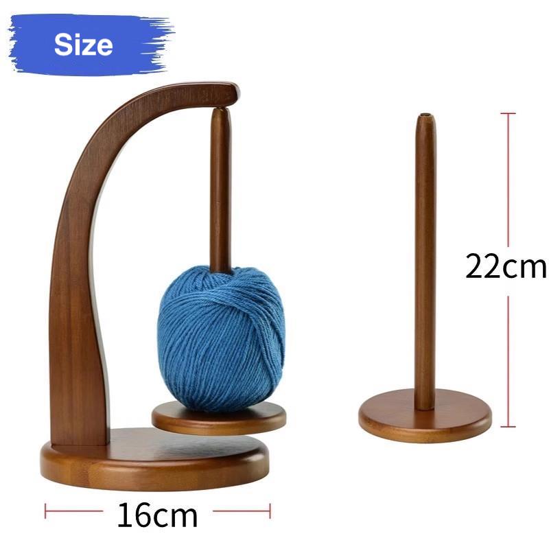 Multi-Purpose Yarn Organizer - Wooden Rotatable Thread Spool with Anti-Slip Base | Ideal for Crochet/Embroidery/Yarn Craft