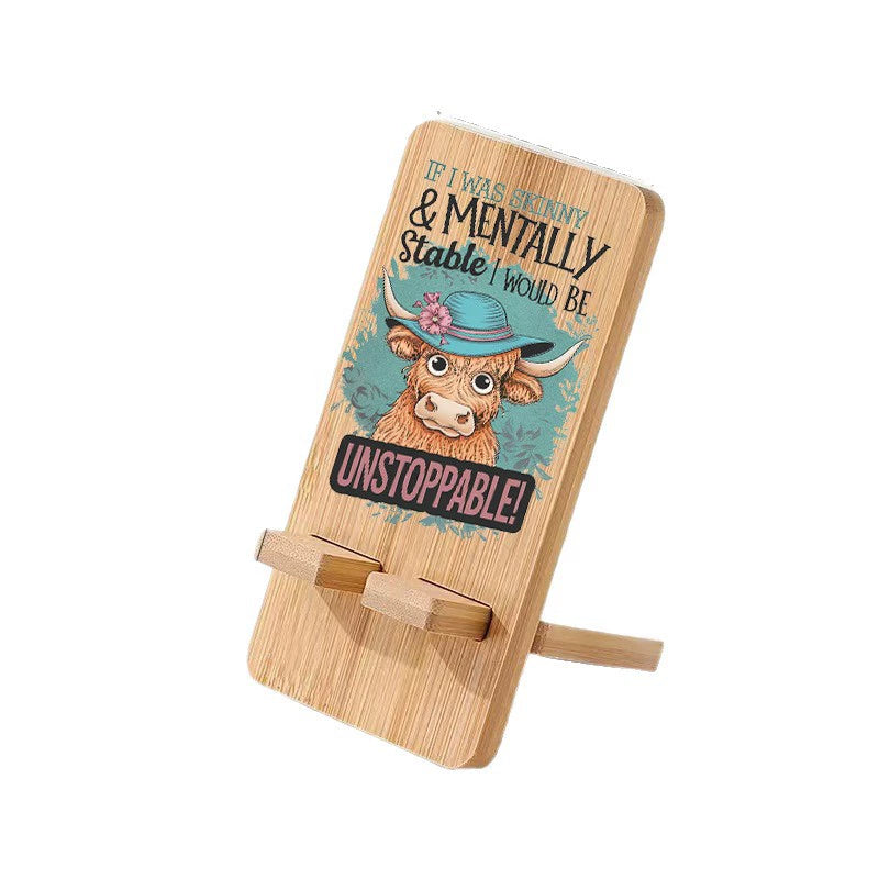 Personalized Bamboo Phone Stand – Custom Photo & Text Engraved Gift for Lovers, Parents (Christmas/Mother's Day/Father's Day Commemoration, Eco-Friendly)
