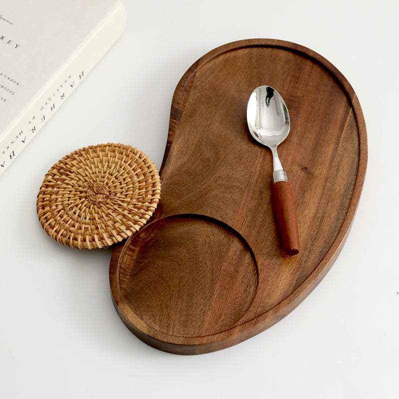 Solid Wood Creative Plate Irregular Tray Dried Fruit Cashew Nut Plate Afternoon Tea Coffee Cup Dim Sum Plate Breakfast Plate Wood Plate