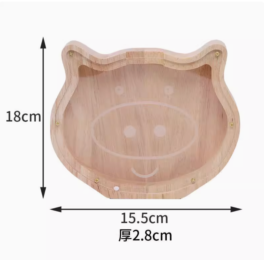 Solid Wood Piggy Bank With Twelve Zodiac Signs, Transparent Acrylic, Not Recommended, Can Only Enter But Not Exit. Savings Piggy Bank 2025 New Model