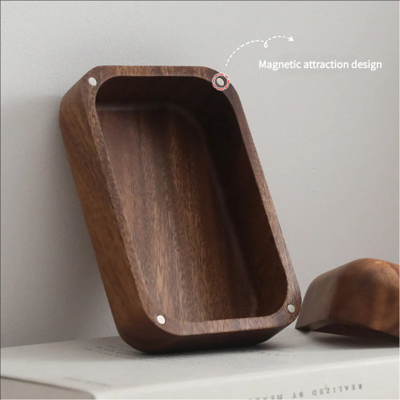 High End Minimalist Solid Wood Tissue Box, Walnut Wood Household Coffee Table, Living Room Storage Paper Box, Solid Wood Napkin Paper Box