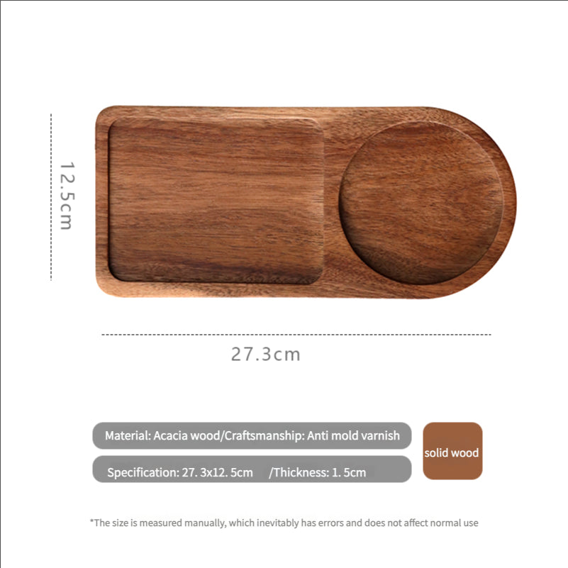 Japanese Solid Wood Tray, Water Cup, Plate, Retro Bread, Dim Sum, Dessert, Breakfast, Setting Plate, Wooden Dinner Plate