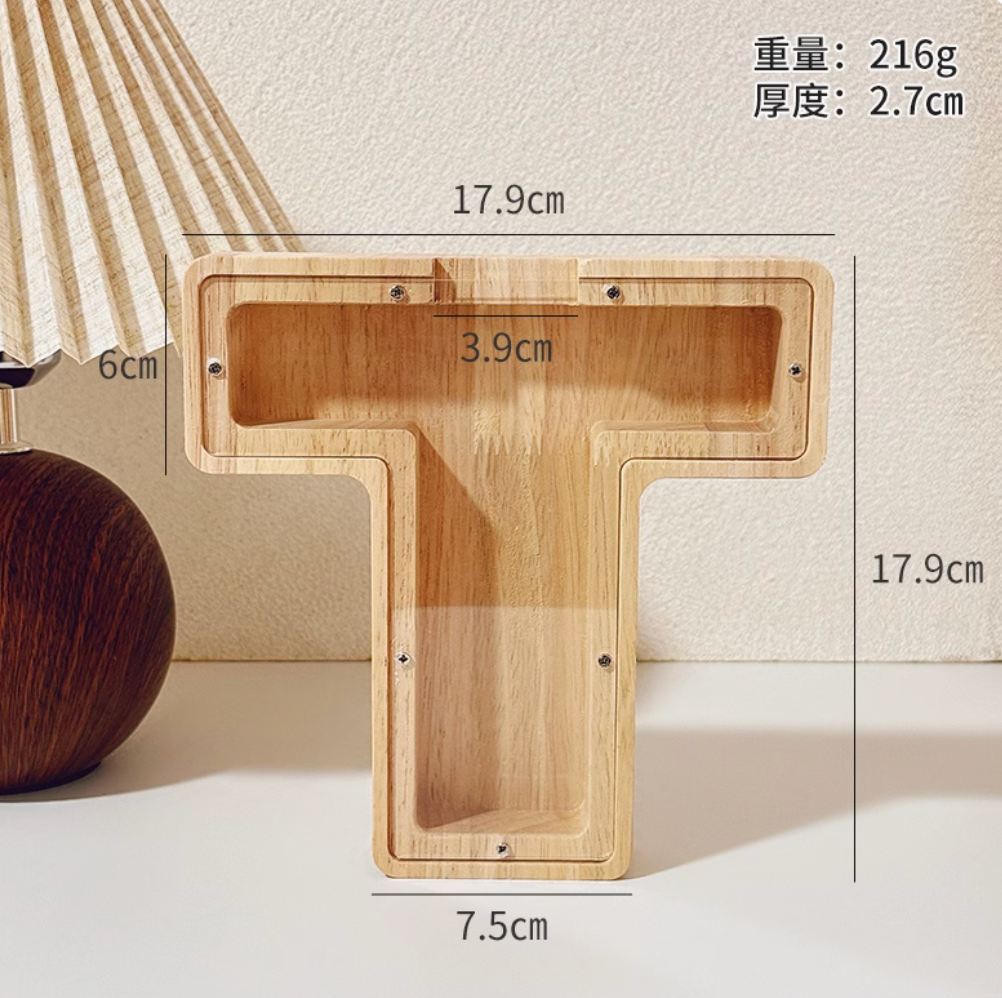 Internet Celebrity Wooden Letter Piggy Bank Piggy Bank Coin Change Storage Box Ornament Birthday Gift
