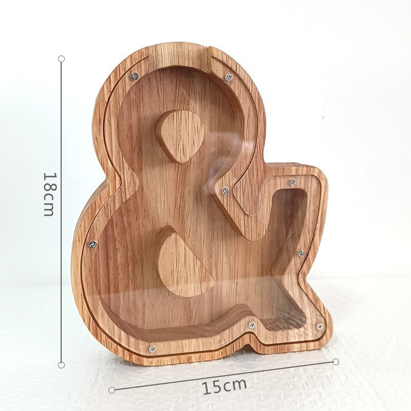 Wooden Piggy Bank, Money Box, Piggy Bank Ornament, Cartoon Transparent Gift, Christmas Tree, New Year'S Money