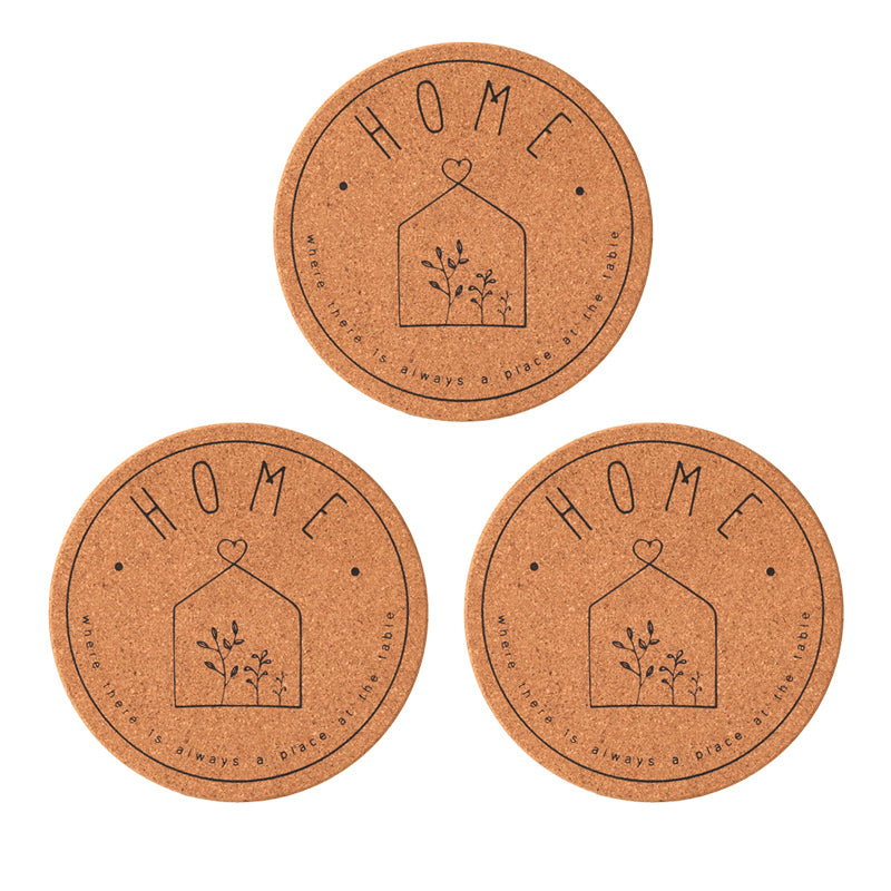 Minimalist Cork Table Protectors - Natural Wood Look Placemats for Dining Table (Set of 3 Sizes)