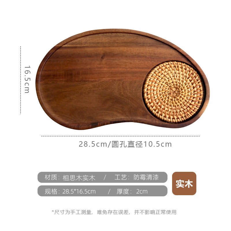 Solid Wood Creative Plate Irregular Tray Dried Fruit Cashew Nut Plate Afternoon Tea Coffee Cup Dim Sum Plate Breakfast Plate Wood Plate