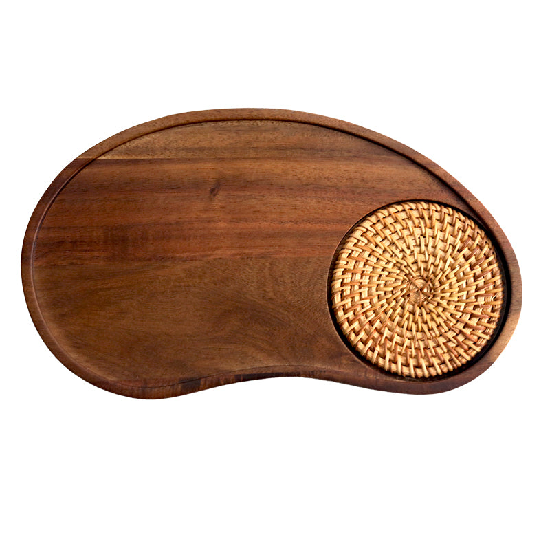 Solid Wood Creative Plate Irregular Tray Dried Fruit Cashew Nut Plate Afternoon Tea Coffee Cup Dim Sum Plate Breakfast Plate Wood Plate