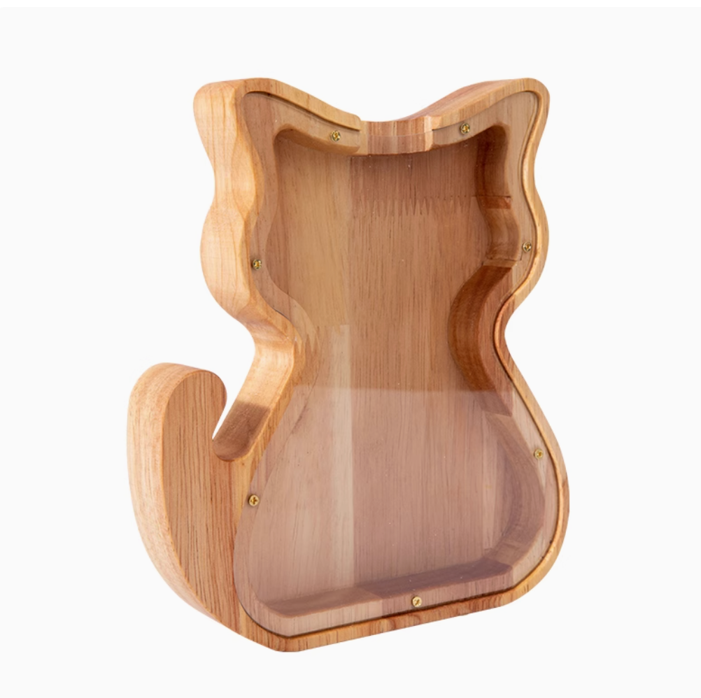 Animal Letter Piggy Bank Cartoon Wooden Rabbit Piggy Bank Internet Celebrity Creative Piggy Bank Ornament Transparent Gift To Celebrate The New Year