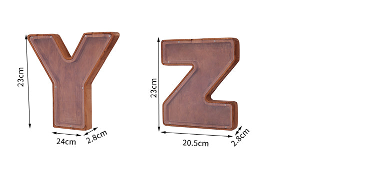 Internet Celebrity Solid Wood 2025 New English Letter Coffee Bean Storage Box Transparent Cartoon Ornament Coin Storage Box