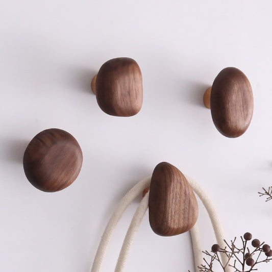 Walnut Wood Living Room Decoration, Hanging Hooks Behind The Door, Creative Design On The Entrance Wall, No Need To Drill Holes, Sticky Hooks, Hanging Hangers, Clothes, Bags