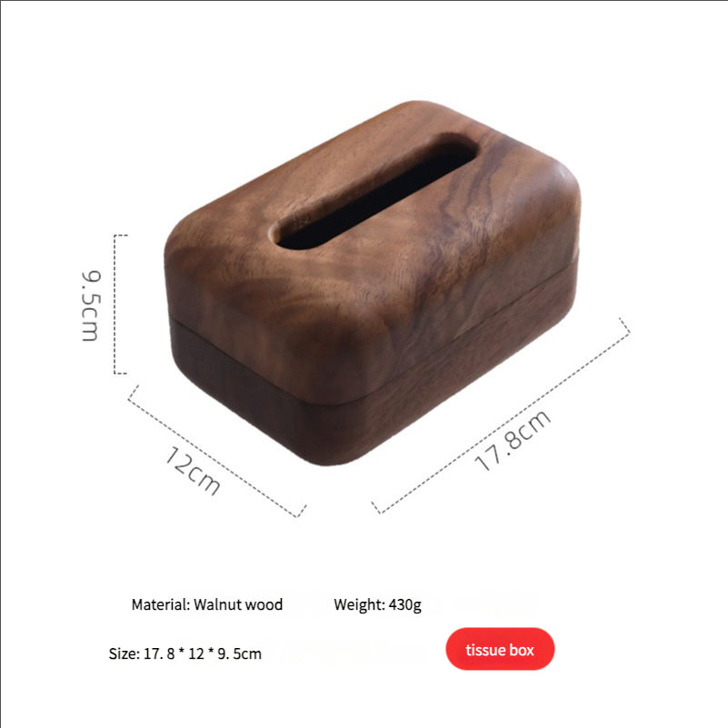 2-in-1 Wooden Coffee Table Organizer - Napkin Holder & Remote Control Storage Tray (Reclaimed Teak)