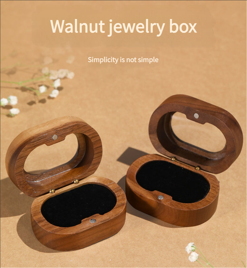 Walnut Gift Box, Birthday Gift, Customized Greeting Card, Collection, Commemorative Gold