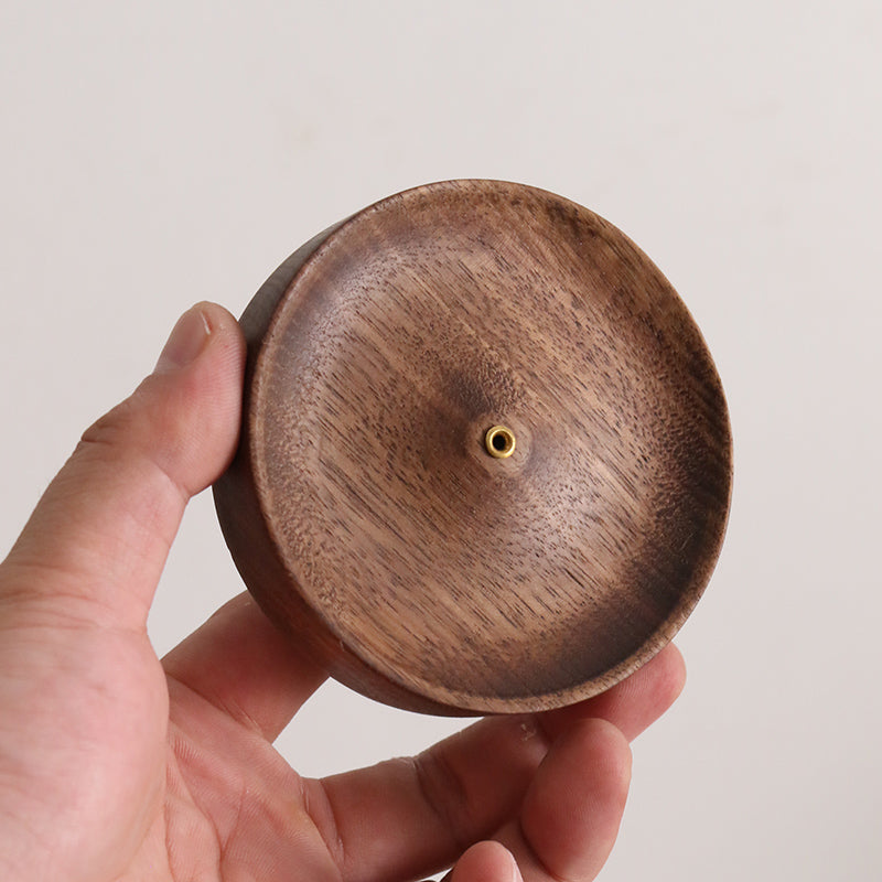 Black Walnut Home Incense Base Solid Wood Incense Burner Tea Ceremony Zen Incense Insertion Sandalwood Agarwood Incense Seat Hidden Incense Tray