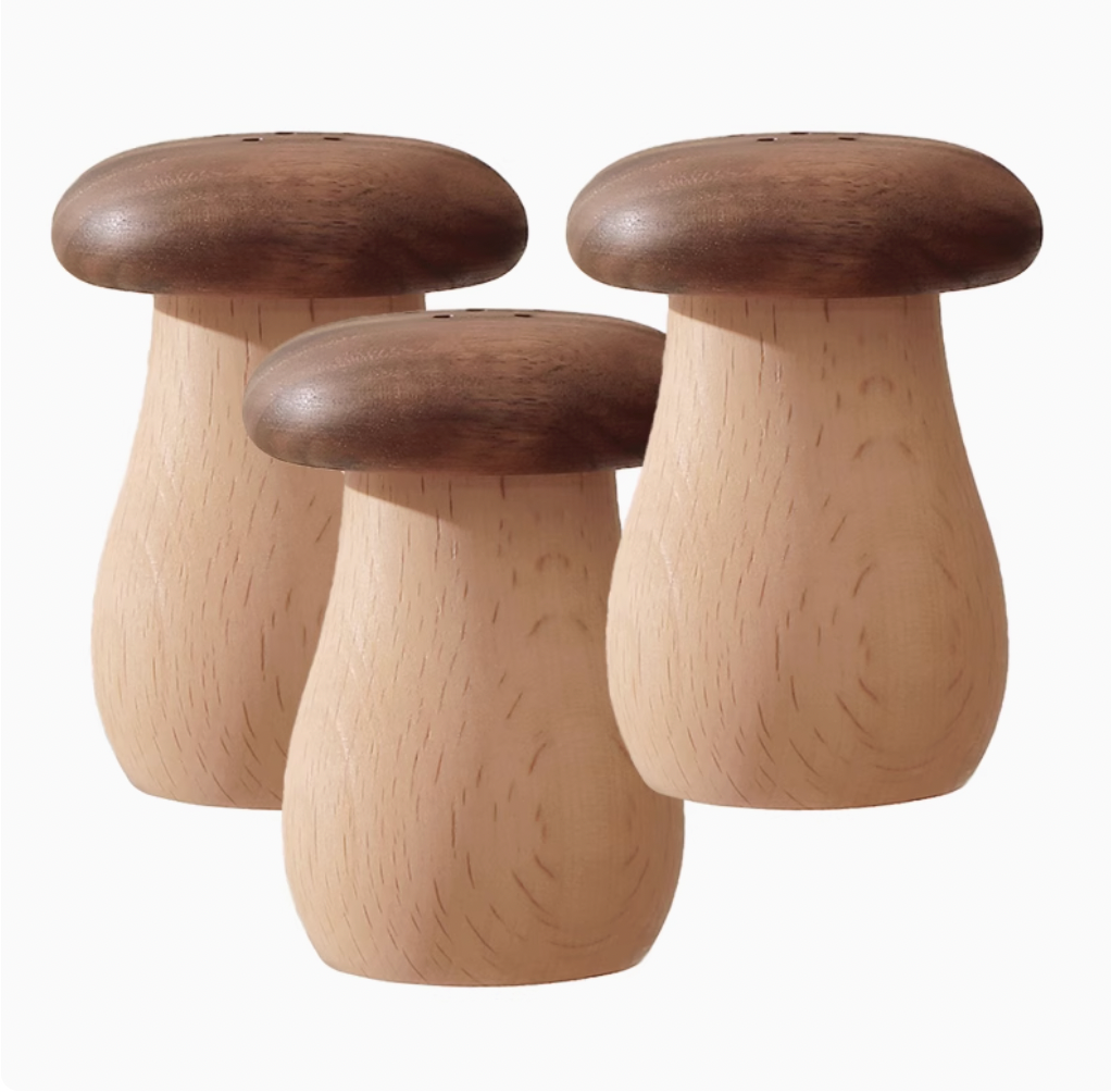 Adorable Mushroom Toothpick Holder - Solid Wood Dispenser for Kitchen/Dining Table (Gift-Ready)