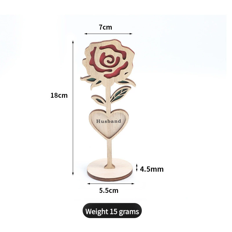 2025 Premium Wooden Rose Stand - Elegant Table Ornament, Handmade Wood Craft for Mother's Day & Festivals (Eco-Friendly Gift Decor)