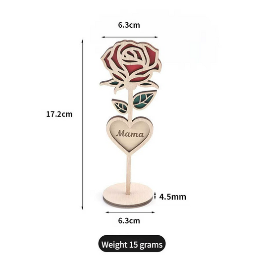 2025 Premium Wooden Rose Stand - Elegant Table Ornament, Handmade Wood Craft for Mother's Day & Festivals (Eco-Friendly Gift Decor)