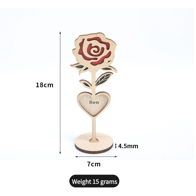 2025 Premium Wooden Rose Stand - Elegant Table Ornament, Handmade Wood Craft for Mother's Day & Festivals (Eco-Friendly Gift Decor)
